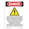 Signmission Safety Sign, OSHA Danger, 5" Height, Electrocution Hazard, Portrait OS-DS-D-35-V-1867 - alternate 1
